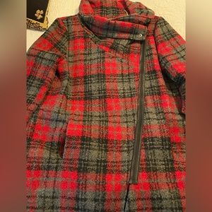 Steve Madden Red Plaid Coat